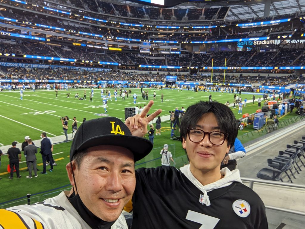 Glenn and Matthew at Steelers Game